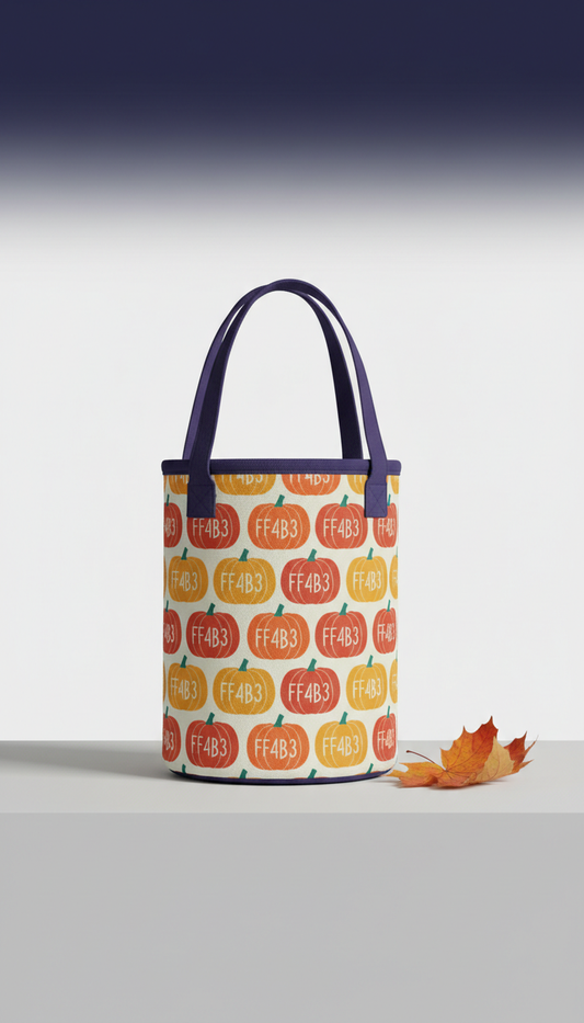 Pumpkin-print trick-or-treat tote bag