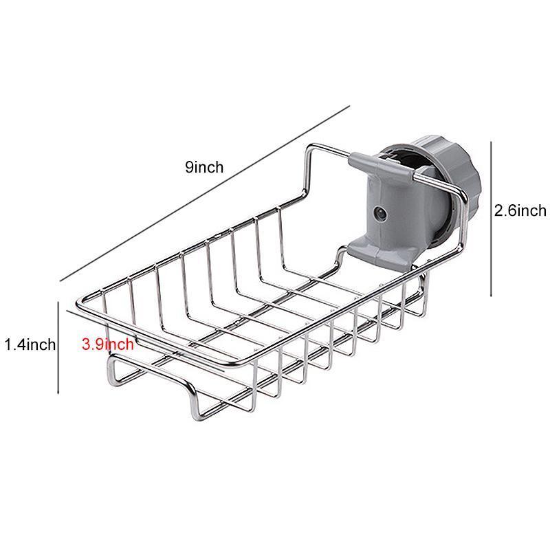 Rustproof Kitchen Sink Organizer Rack – Sponge, Soap & Brush Holder