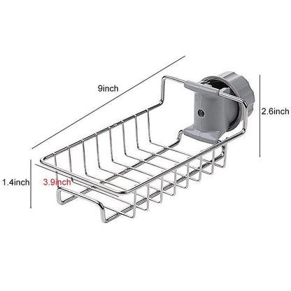 Rustproof Kitchen Sink Organizer Rack – Sponge, Soap & Brush Holder