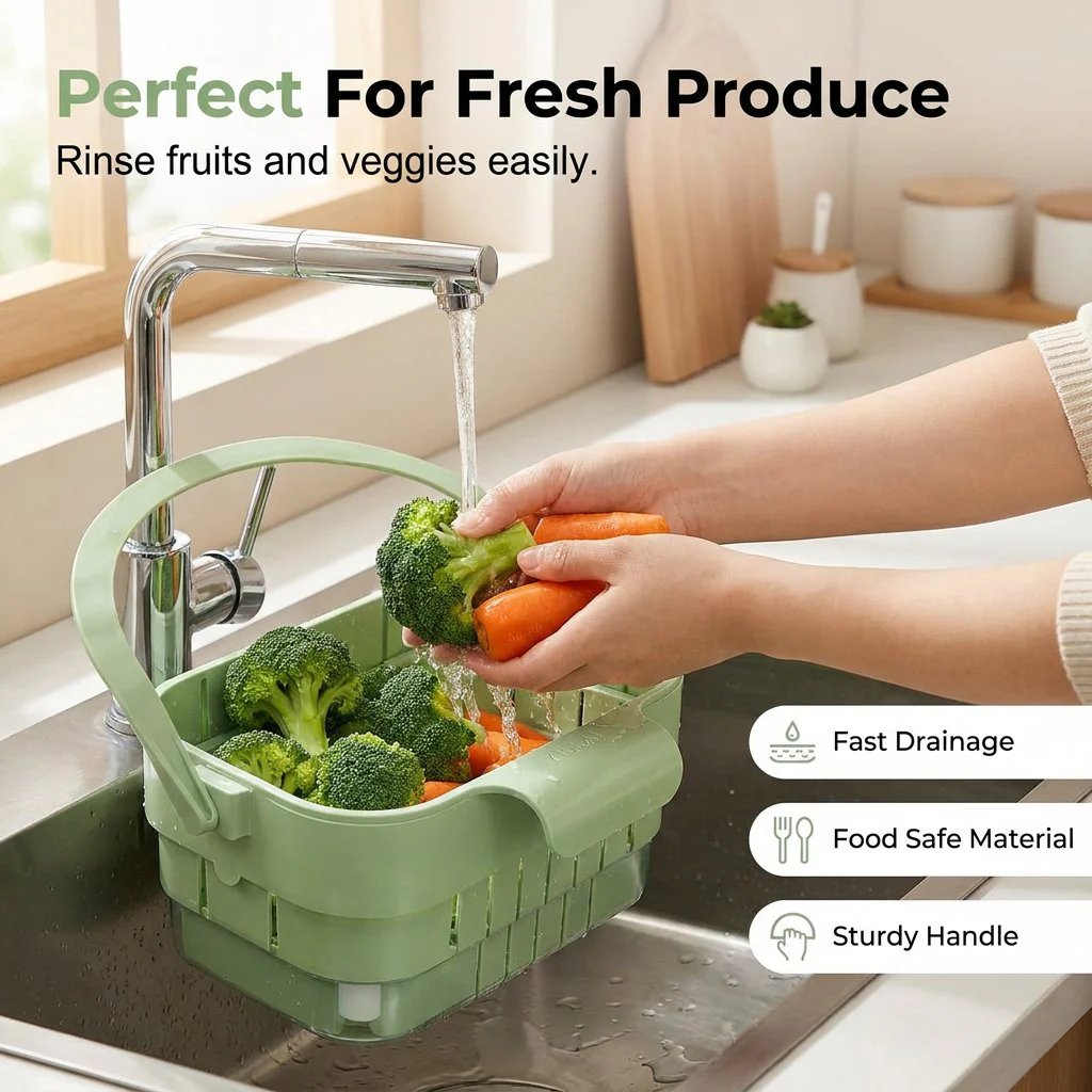🏡✨ 2026 Upgraded Foldable Kitchen Sink Strainer – Cleaner Sink, Easier Life!