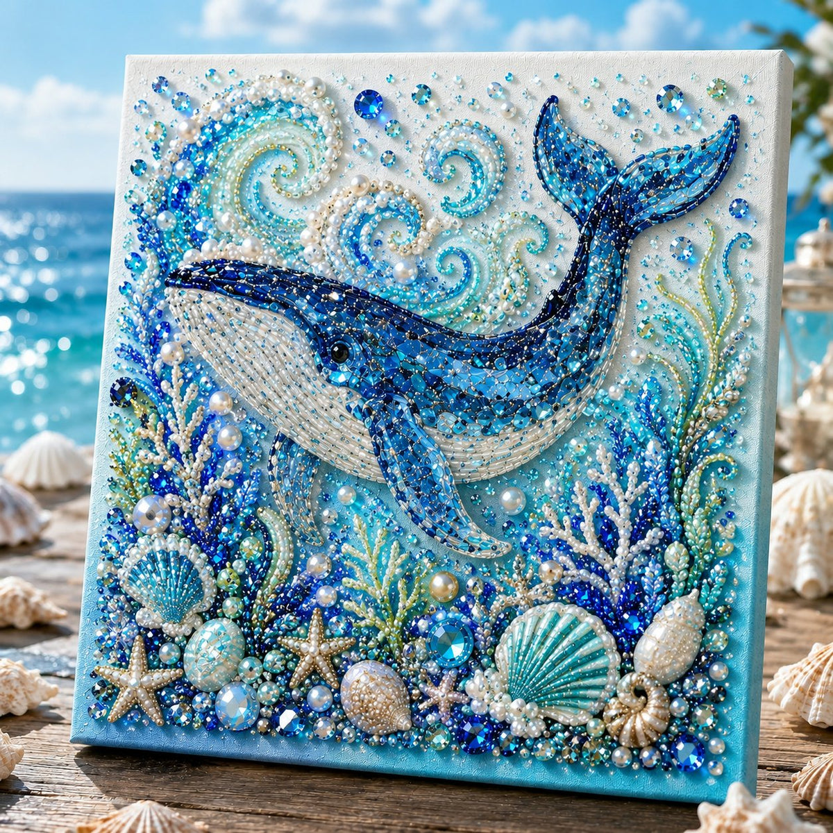 🔥 Last Day 49% OFF - 🌊✨ Ocean Theme Pearl Art DIY Kit – Relaxing DIY Craft to Create Stunning Coastal Artwork