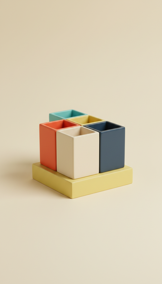 Ceramic Desktop Organizer with Phone Slot
