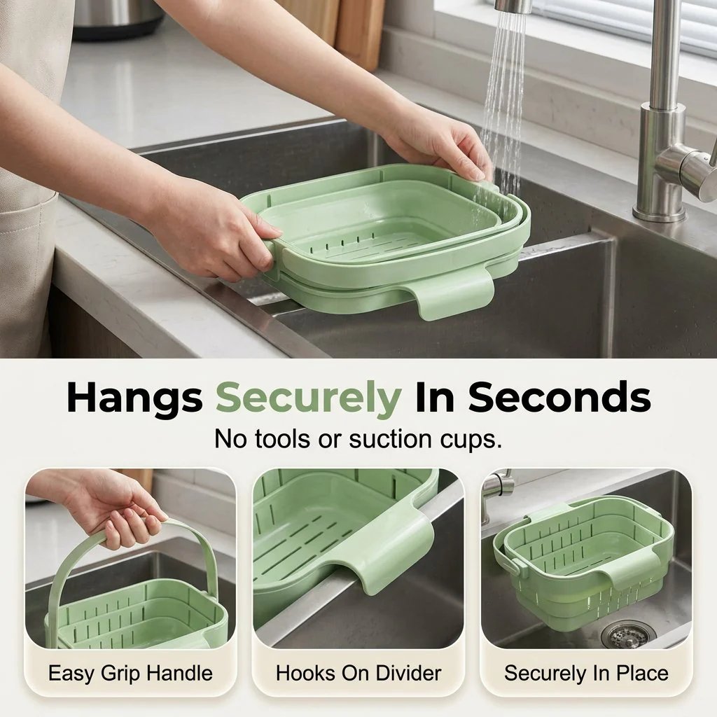 🏡✨ 2026 Upgraded Foldable Kitchen Sink Strainer – Cleaner Sink, Easier Life!