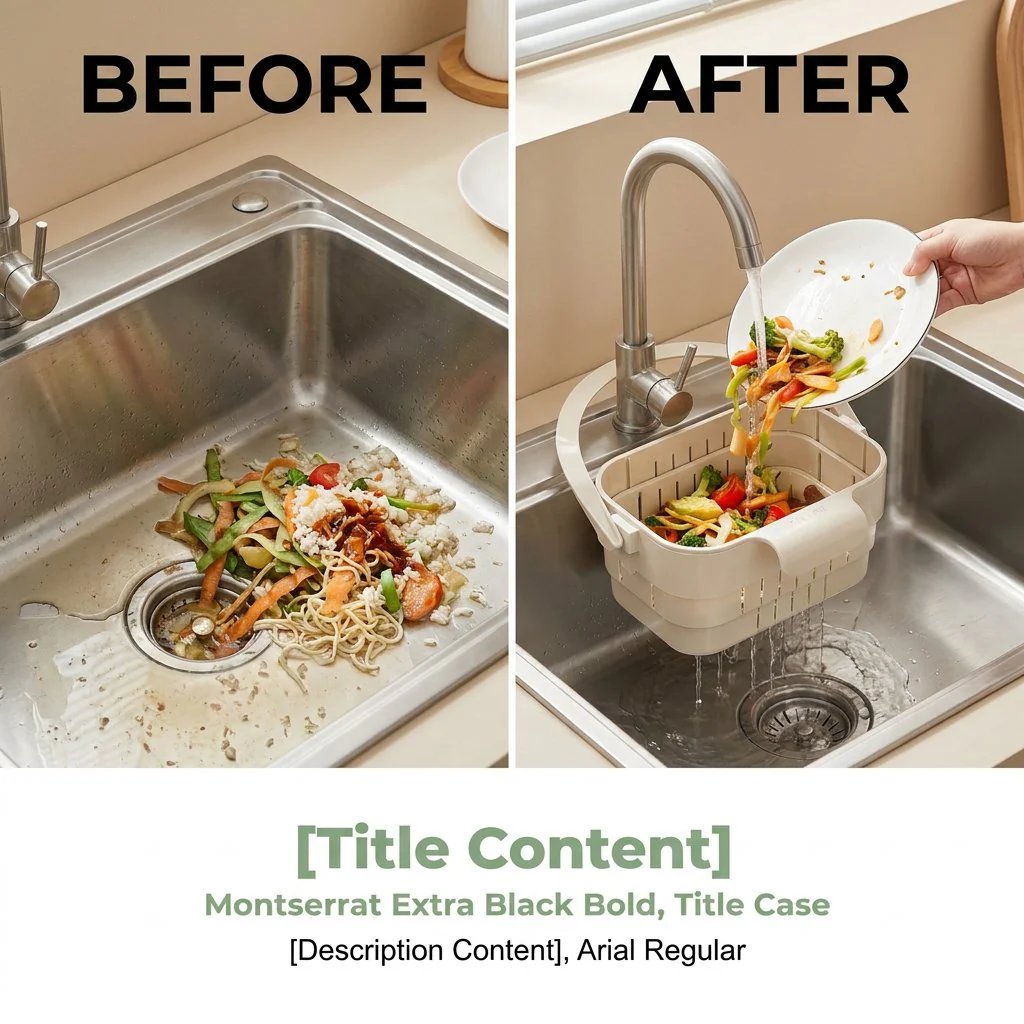 🏡✨ 2026 Upgraded Foldable Kitchen Sink Strainer – Cleaner Sink, Easier Life!